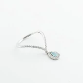 Aquamarin Taşlı İkon Gümüş Yüzük thumbnail 2