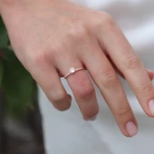 Mini Tektaş Gümüş Eklem Yüzük thumbnail 7