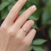 Mini Tektaş Gümüş Eklem Yüzük thumbnail 8