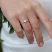 Mini Tektaş Gümüş Eklem Yüzük thumbnail 10