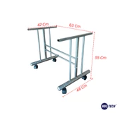 Tekerlekli Orta Sehpa Ayağı Tekerli Metal SEHPA AYAĞI - 4