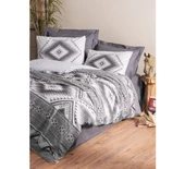 Cotton Box Ethnic Delos Complete Set Tek Kişilik Nevresim Takımı Antrasit - 1