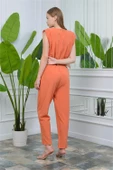 Dipmoda orange kadın vatkalı kemer detaylı sıfır kol cepli tulum DP10051 - 5