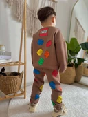 ERKEK ÇOCUK LEGO MODELLİ 3 İPLİK KALIN KIŞLIK EŞOFMAN TAKIMI - 2