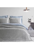 Puffy Lines Çift Kişilik Yatak Örtüsü - Gri thumbnail 1