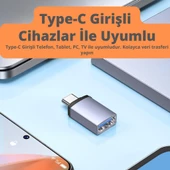 Polham Jazos Type-C to USB 3.1 OTG Dönüştürücü Adaptör, 10 Gbps Veri Aktarım, Mini USB Çevirici - 4