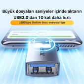 Polham Jazos Type-C to USB 3.1 OTG Dönüştürücü Adaptör, 10 Gbps Veri Aktarım, Mini USB Çevirici - 5