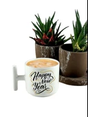 DeepCraft Best Quality 'Happy New Year' T Kulplu Kupa Yılbaşı,Sevgililer Günü, Hediyelik Kupa 185ML - 1