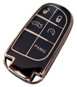 Fiat Egea Cross Uyumlu Smart Anahtar Kılıfı Kumanda Kılıfı Oto Anahtarlık Siyah Gold thumbnail 2