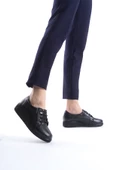 Faap Siyah Hakiki Deri Anatomik Fermuarlı Hafif Rahat Genç Anne Ayakkabısı - 3