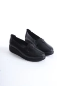 Laap Siyah Hakiki Deri Anatomik Lastikli Hafif Rahat Genç Anne Ayakkabısı - 2