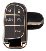 Fiat Egea Cross Uyumlu Smart Anahtar Kılıfı Kumanda Kılıfı Oto Anahtarlık Siyah Gold thumbnail 1