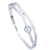 BZ 316L Çelik Zirkon Taşlı Şık Kadın Spor Kelepçe BLZ-428 - 1