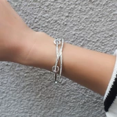 BZ 316L Çelik Zirkon Taşlı Şık Kadın Spor Kelepçe BLZ-428 - 6