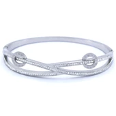 BZ 316L Çelik Zirkon Taşlı Şık Kadın Spor Kelepçe BLZ-428 - 3