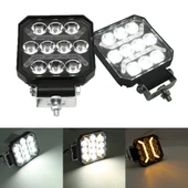Oto Çalışma Lambası 4 inç 12-24V DRL Sarı 2 Mod Flash Traktör Tır Kamyon Tekne Projektör Sis Farı - 2