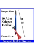 Yüksek Desibelli Havalı Pompa Bisiklet Kornası Havalı Kamyon Kornası (Mavi-Kırmızı) - 2