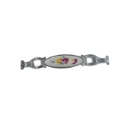 ZÜMRE 128 mm Metal KROM Kasa Beyaz  ÇİÇEK Desenli  / 5 ADET - 3