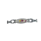 ZÜMRE 128 mm Metal KROM Kasa Beyaz  ÇİÇEK Desenli  / 5 ADET - 1