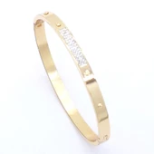 BZ Altın Kaplama Zirkon Taşlı Spor Kelepçe BLZ-324 - 3