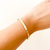 BZ Altın Kaplama Zirkon Taşlı Spor Kelepçe BLZ-324 - 2