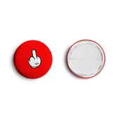 Rozet, orta parmak desenli rozet,kırmızı rozet - 2