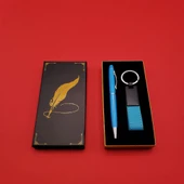 Metal Deri Anahtarlık Ve Kalem - 1