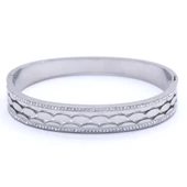 BZ 316L Çelik Zirkon Taşlı Kalın  Kadın Spor Kelepçe BLZ-340 - 4