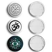 Rozet,sembol desenli rozet,3 adet metal rozet - 1