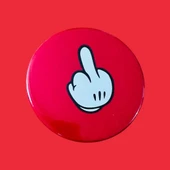 Rozet, orta parmak desenli rozet,kırmızı rozet - 3