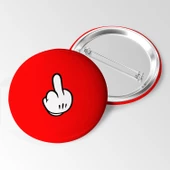 Rozet, orta parmak desenli rozet,kırmızı rozet - 1