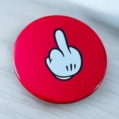 Rozet, orta parmak desenli rozet,kırmızı rozet - 4