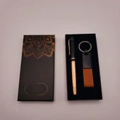 Deri Anahtarlık Ve Bakır Roller Kalem Seti - 1