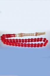 Çift Renkli  Yeşil Sarı Sürmeli Kehribar Tesbih Metal Püsküllü Misbah Misbaha Rosary Zikr - 6