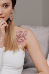 Blooming Flower- 2 Geçici Dövme,Geçici Tattoo ,Vücut Dövme,Kol Bilek Dövme,Boyun Dövme,Sırt Dövme - 1