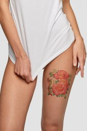 Çiçek - 2 Geçici Dövme,Geçici Tattoo ,Vücut Dövme,Kol Bilek Dövme,Boyun Dövme,Sırt Dövme - 1