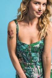 Çiçek- 6 Geçici Dövme,Geçici Tattoo ,Vücut Dövme,Kol Bilek Dövme,Boyun Dövme,Sırt Dövme - 1