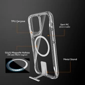 iPhone 16 Pro Max Kılıf Magsafe Şarj Özellikli T-Max Standlı Kapak - 7