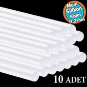 10 ADET Kalın Mum Silikon 11.2 mm Çubuk Sıcak Silikon Hobi Süs Hediyelik Eşya Maket Yapıştırma thumbnail 1