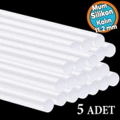5 ADET Kalın Mum Silikon 11.2 mm Çubuk Sıcak Silikon Hobi Süs Hediyelik Eşya Maket Yapıştırma thumbnail 1