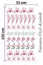 Özel Kesimli Soft Renkli Çiçekler Duvar Sticker - 2