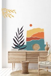 Bohem Tarzı Minimalist Deniz Dağlar Özel Tasarım Duvar Sticker - 1