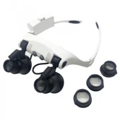 Kuyumcu Saat Onarım Için 10X-15X-20X25X Mercekli Gözlük Büyüteç 9892G-3A - 2