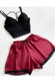 Saten Dantelli Şortlu Takım thumbnail 2