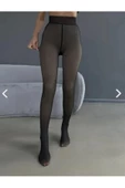 Thin Looking Içi Peluşlu Kışlık Termal Ten Görünümlü Siyah Peluş Tayt Külotlu Çorap 1311 thumbnail 4