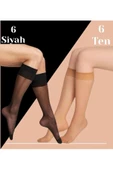 6 Siyah 6 Ten Rengi 12'li Dizaltı Çorap - - 1