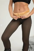 Thin Looking Içi Peluşlu Kışlık Termal Ten Görünümlü Siyah Peluş Tayt Külotlu Çorap 1311 thumbnail 1