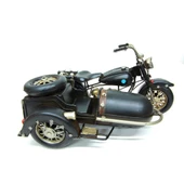T.Concept Dekoratif Dayanıklı Metal Sepetli Motosiklet Siyah Renk C0782 - 2