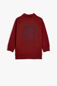 Koton Erkek Çocuk Oversize Polo Sweatshirt Uzun Kollu İşleme Detaylı Düğmeli - 2