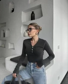 Straight Jeans Yıkamalı Crop Yüksek Bel - 5